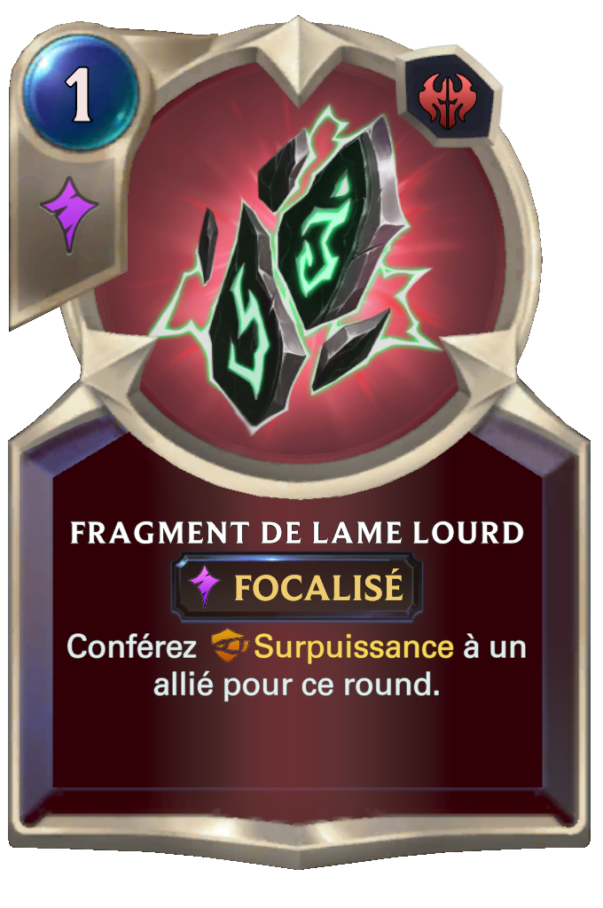 Fragment de lame lourd