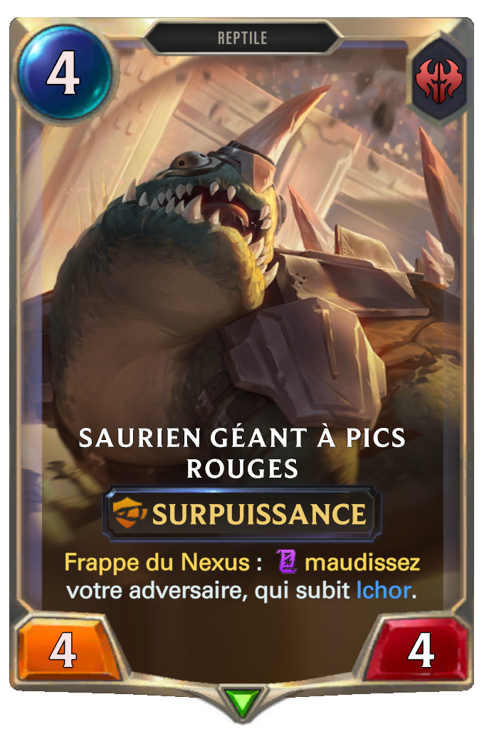 Saurien géant à pics rouges
